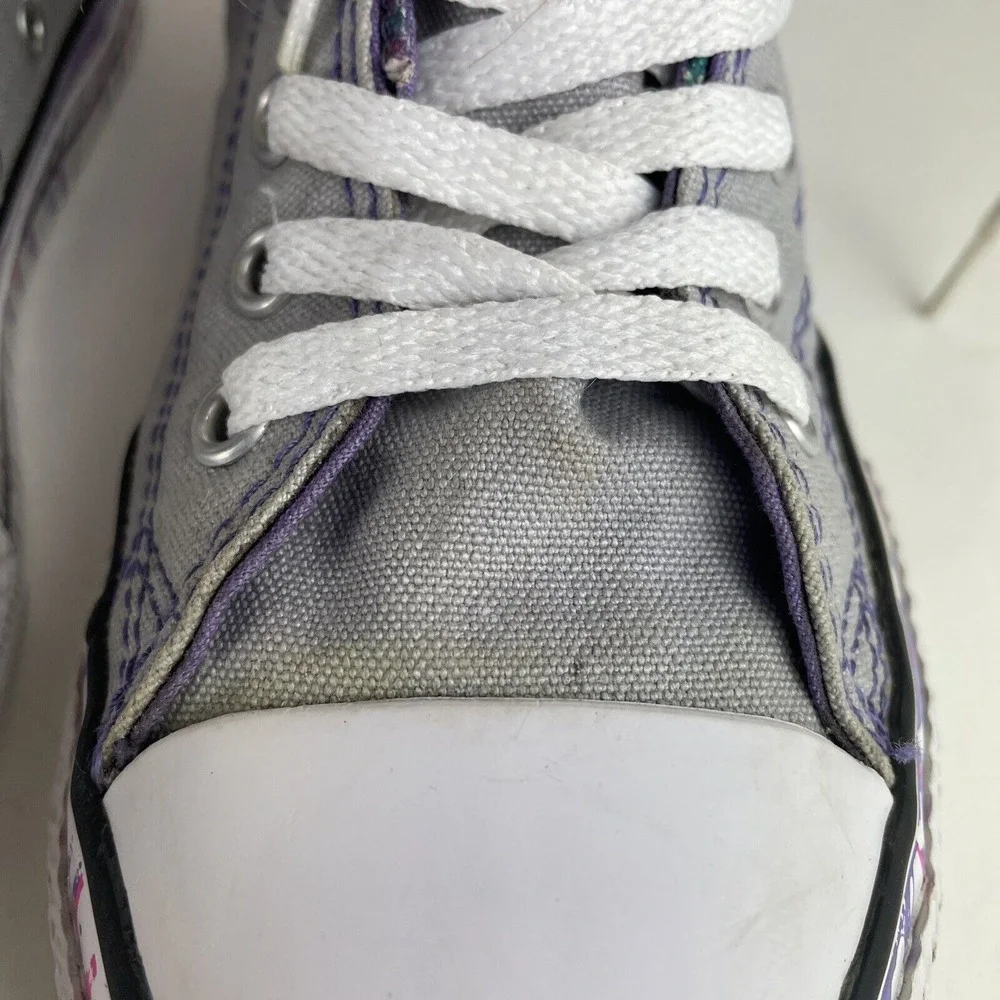 Converse Chuck Taylor All Star Juniors 6Y Grey, Purple Paint Splatter Size 3 US - Picture 4 of 12